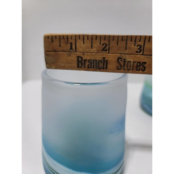 Teign Valley Glass Studios Sea Spray Wine Glass Set New Hard to Find Hand made - Picture 10 of 14